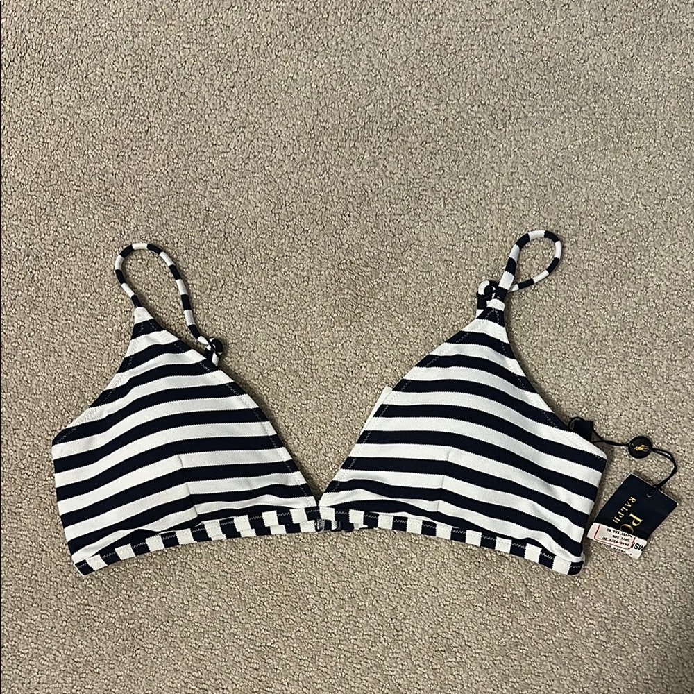 Polo Ralph Lauren navy stripe bikini top Large